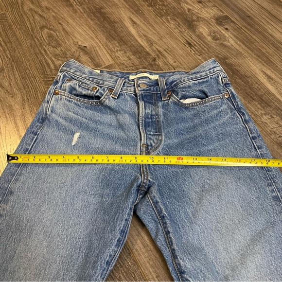 Levi’s wedgie fit jeans high rise tapered leg chewed hem size 27 - Picture 13 of 16